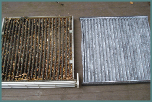 Dirty Vs. Clean cabin air filter - A+ Japanese Auto Repair Inc.